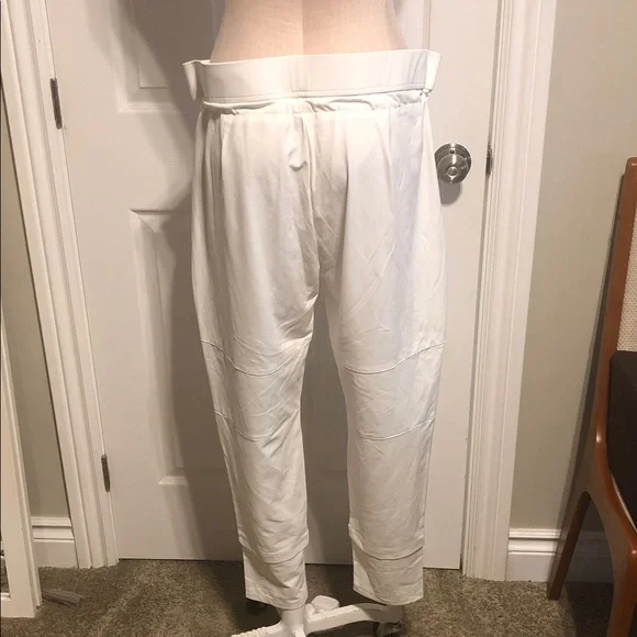 Women's White Drawstring Pants Raffello Rossi - Picture 3 of 6